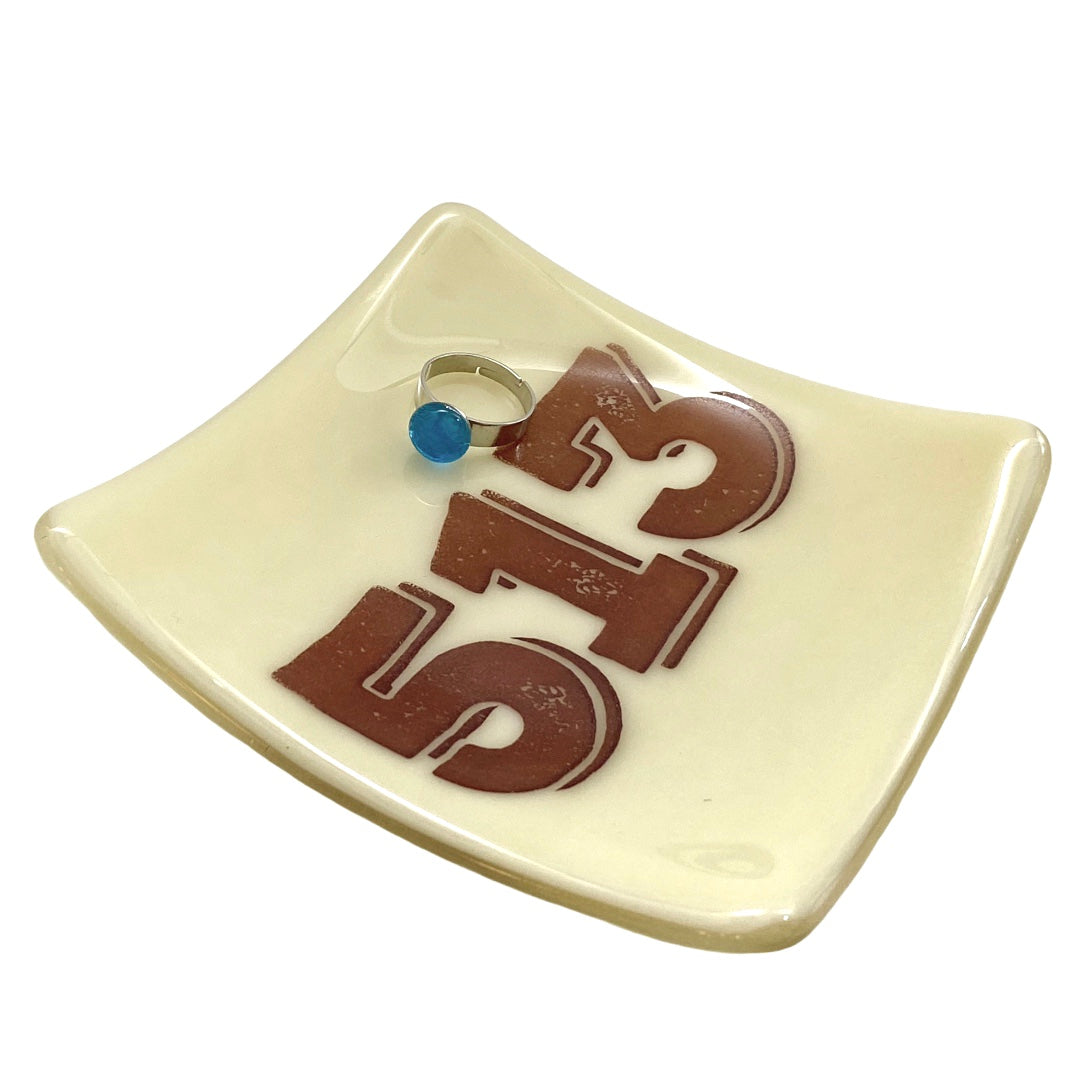 PERSONALIZED Area Code Glass Dish