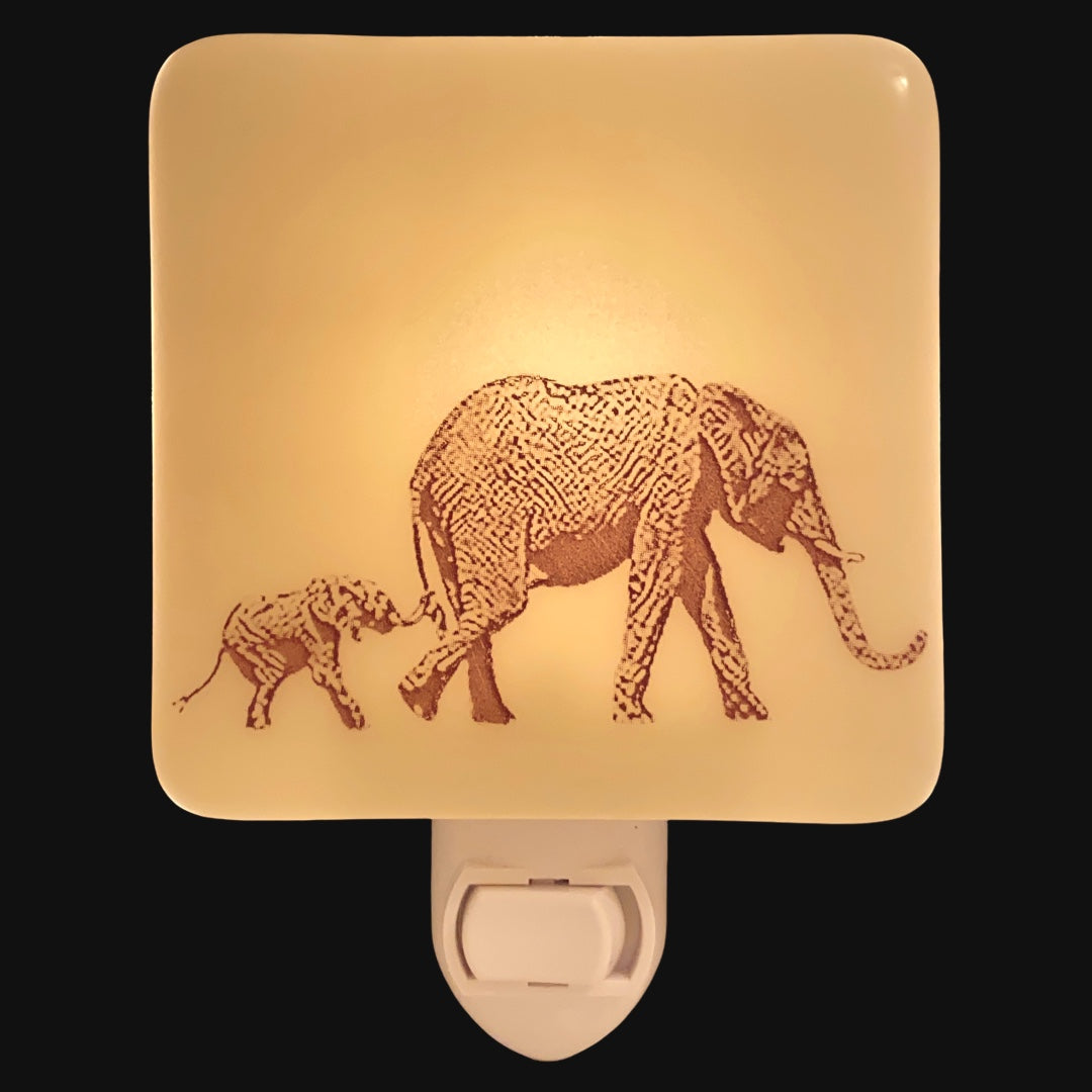 Elephant Mom and Baby Tag-A-Long Night Light