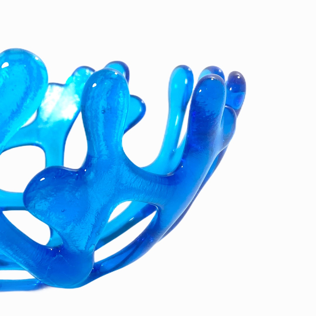 Coral Branch Bowl | Small Sky Blue Transparent Glass