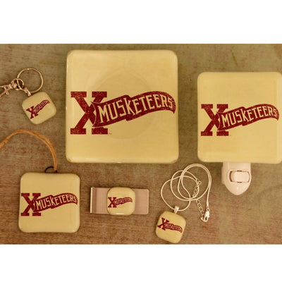 Xavier University - Musketeers Pennant Logo Giftware - Ivory Glass