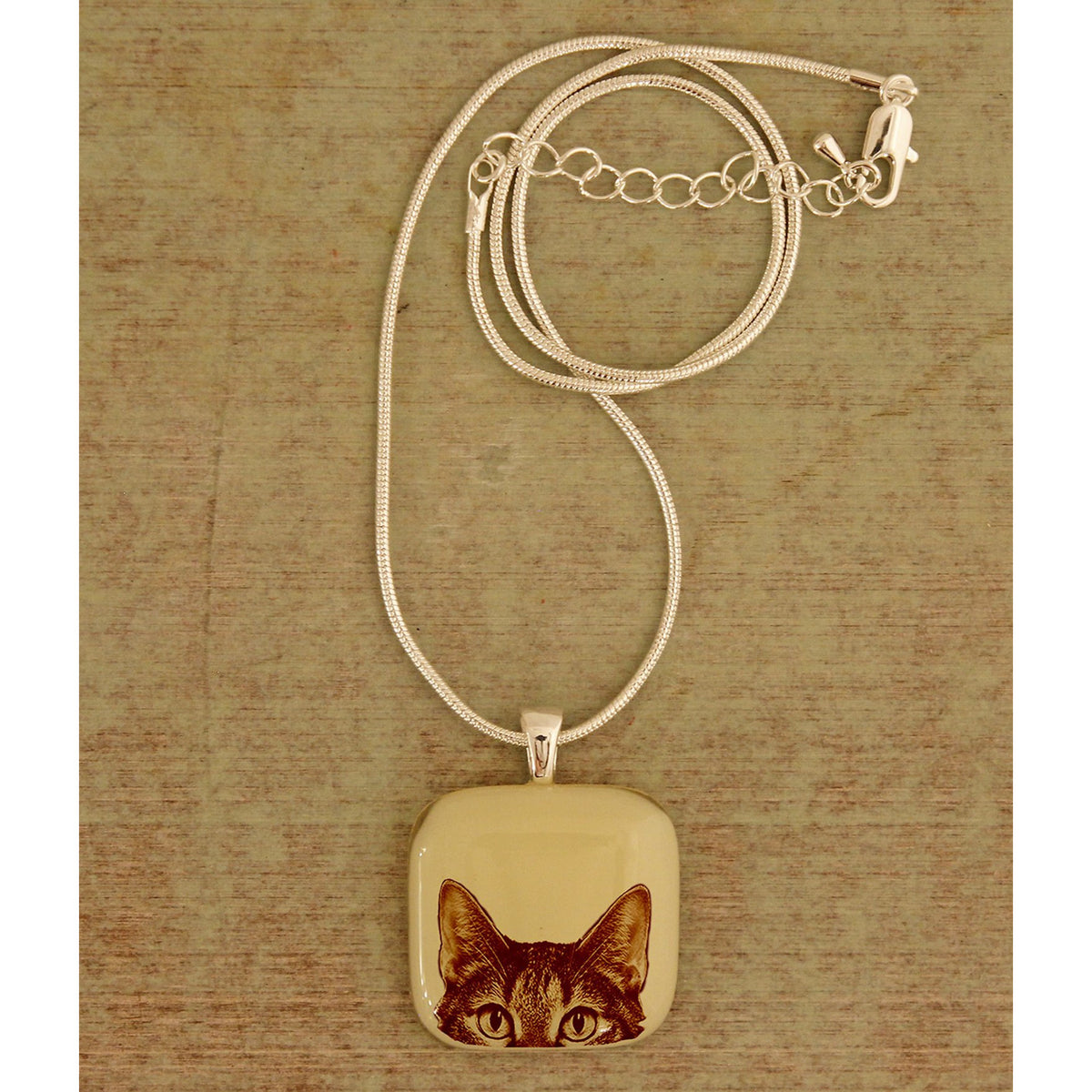Peaking Kitty Face Pendant Necklace