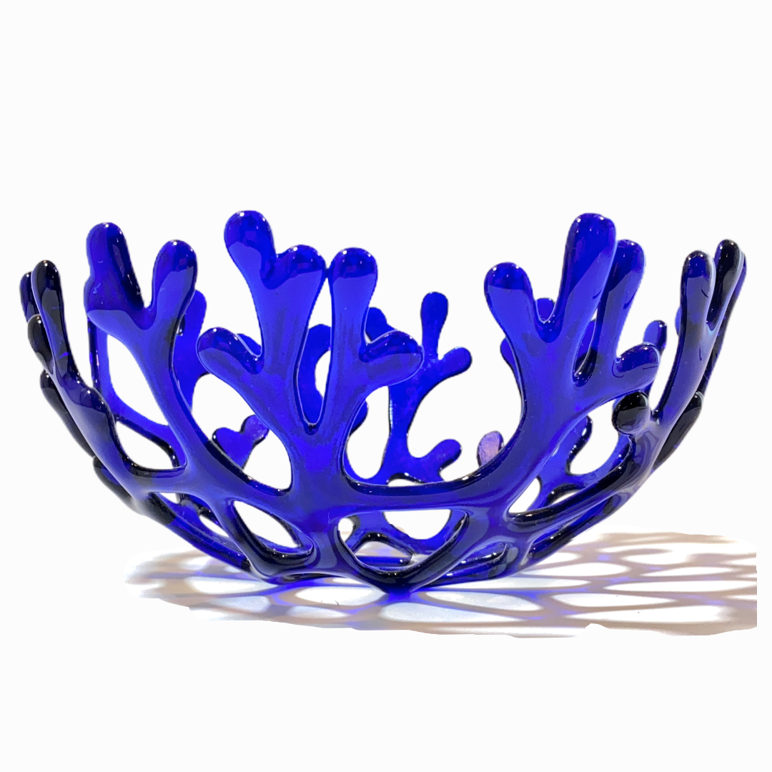 Coral Branch Bowl | Medium Cobalt Blue Glass