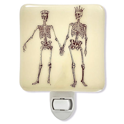 Skeleton King and Queen Holding Hands Night Light