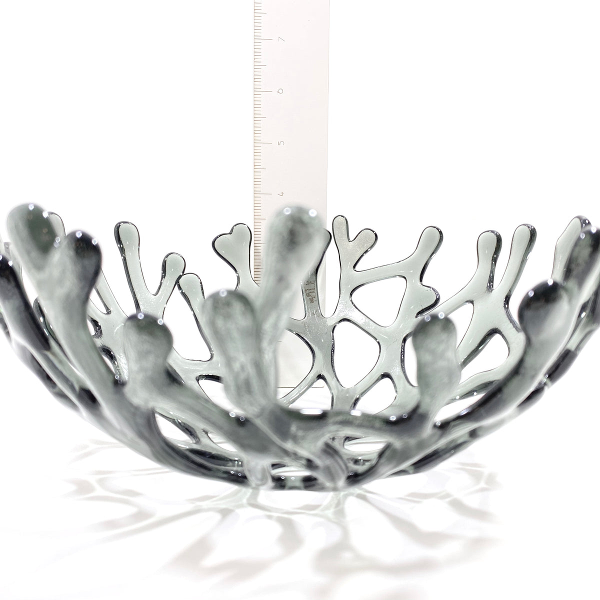Coral Branch Bowl | Medium Gray Transparent Glass