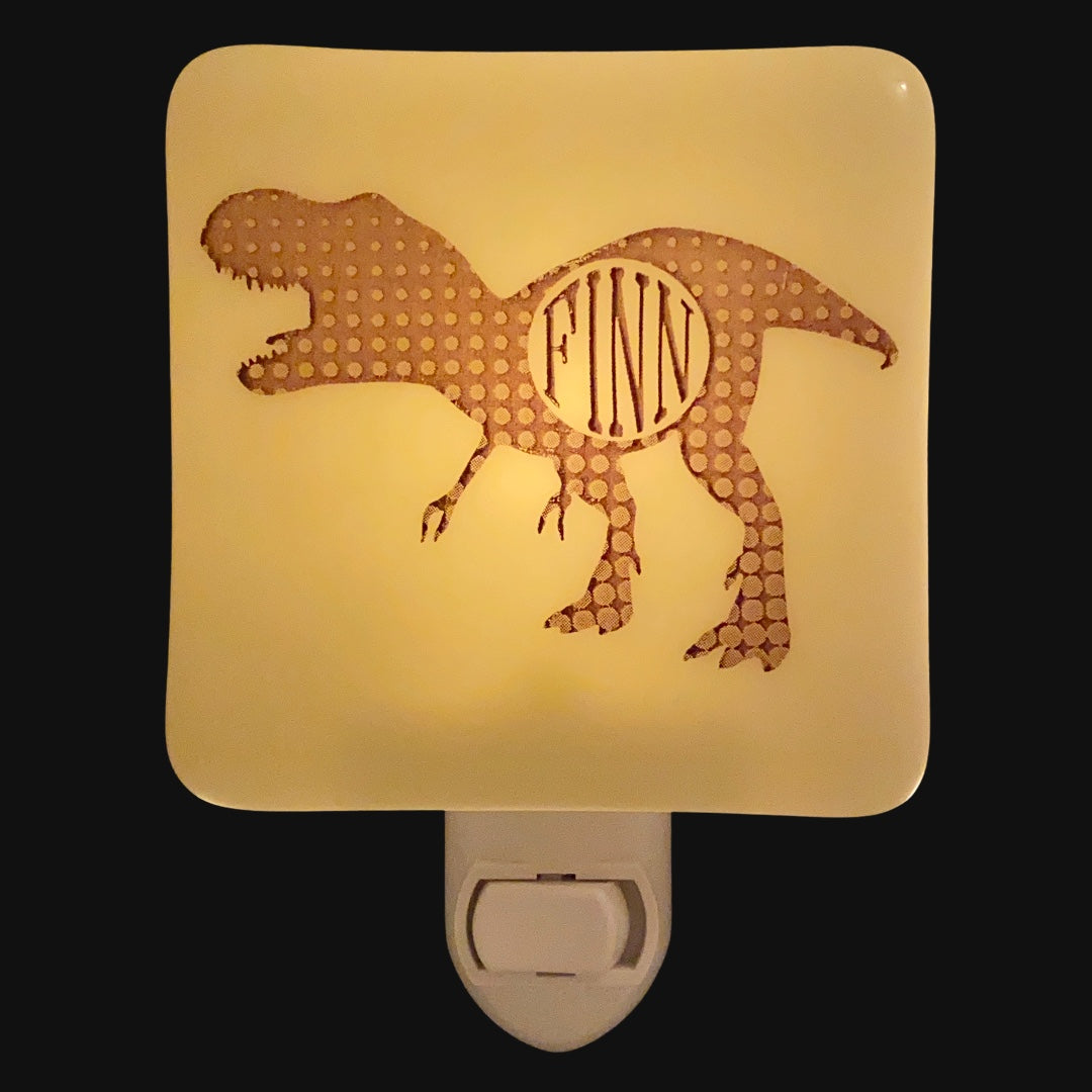 PERSONALIZED Dinosaur Night Light with Name or Initials