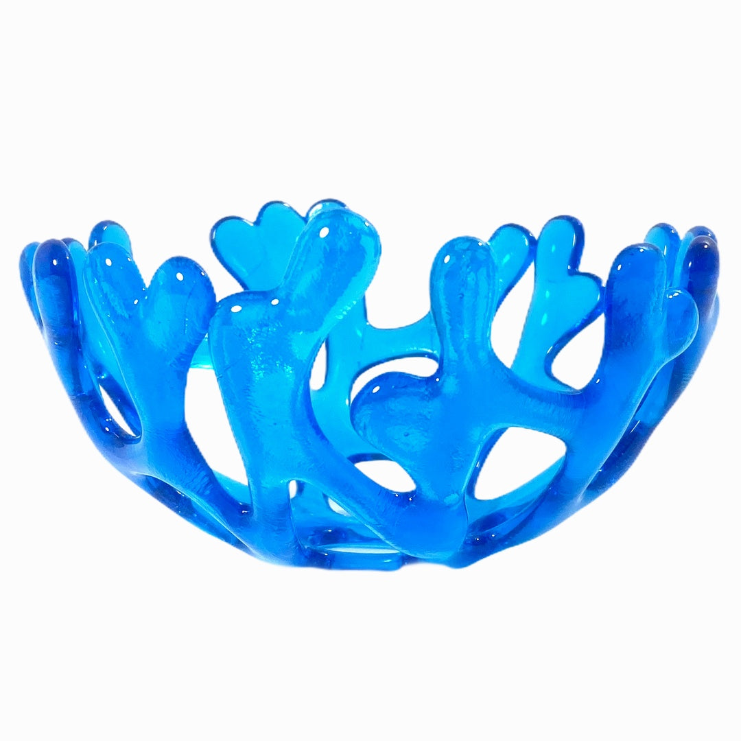 Coral Branch Bowl | Small Sky Blue Transparent Glass