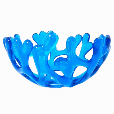 Coral Branch Bowl | Small Sky Blue Transparent Glass