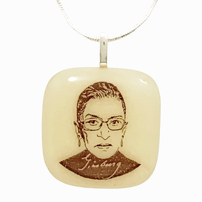 Ruth Bader Ginsburg Necklace Fused Glass