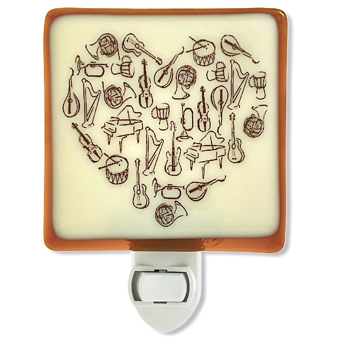 Music Lovers Musical Instruments Heart - Night Light