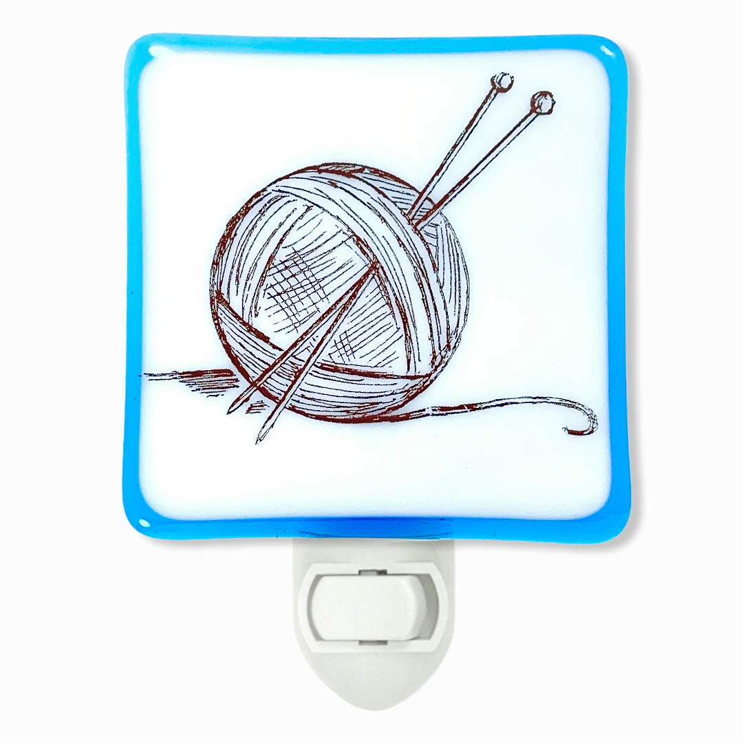 Knitting Needles and Yarn Ball Night Light