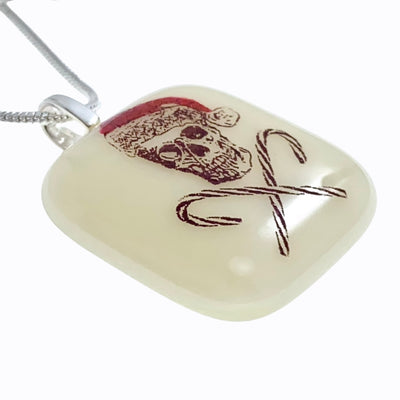 Skull and Crossbones Christmas Pendant Necklace
