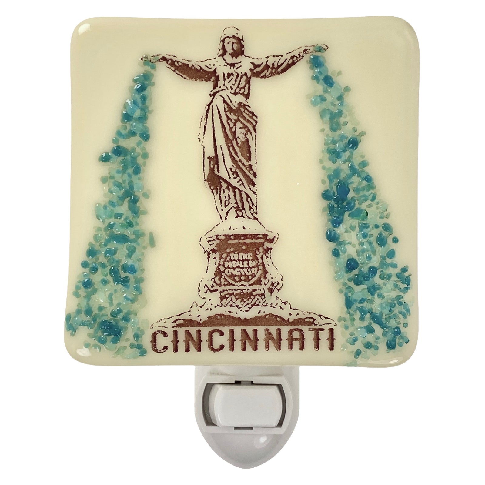 Cincinnati Ohio Fountain Square Night Light - Glass Glitter Sprinkles