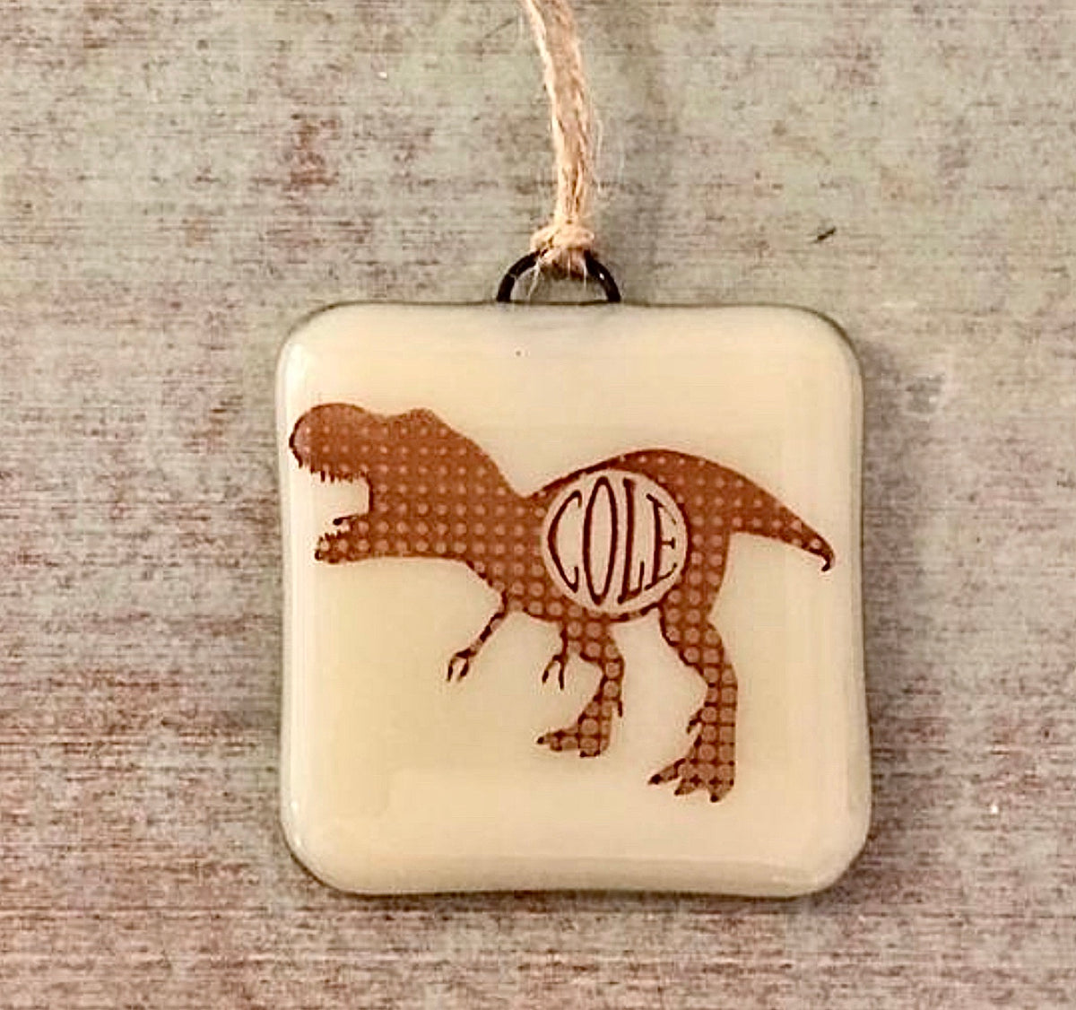 PERSONALIZED Dinosaur with Name Ornament