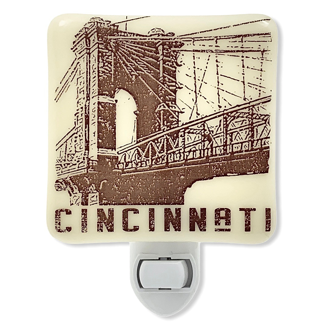 Cincinnati Ohio - Roebling Suspension Bridge Night Light