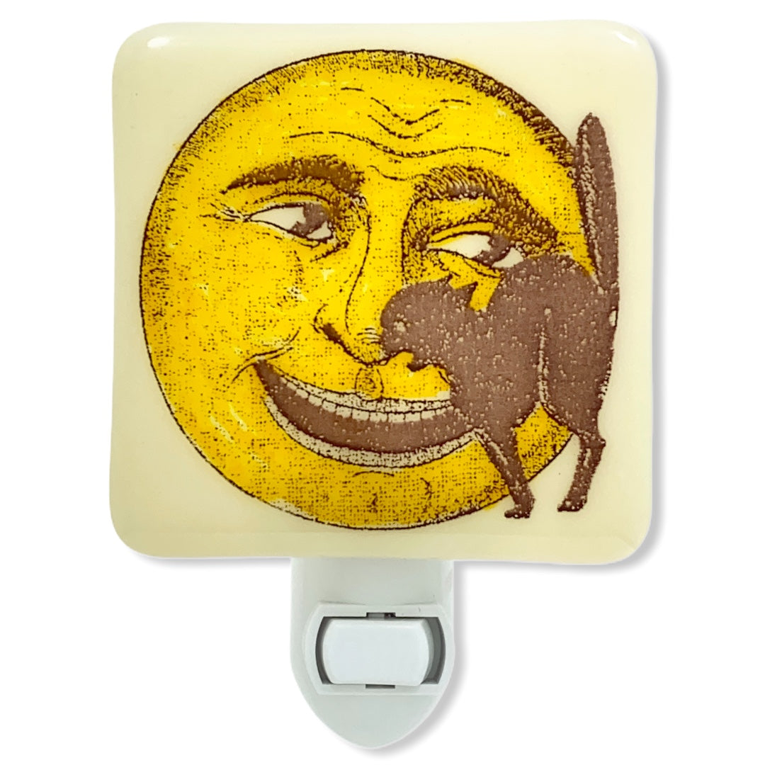 Halloween Vintage Moon and Cat Night Light