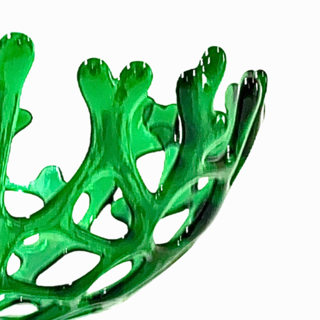 Coral Branch Bowl | Medium Emerald Green Glass