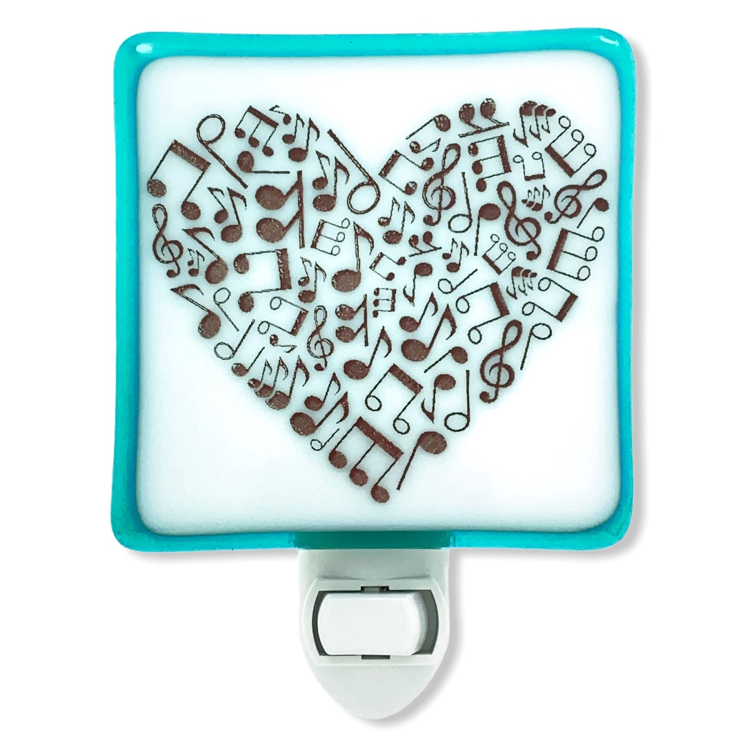Music Lovers Musical Notes Heart - Night Light