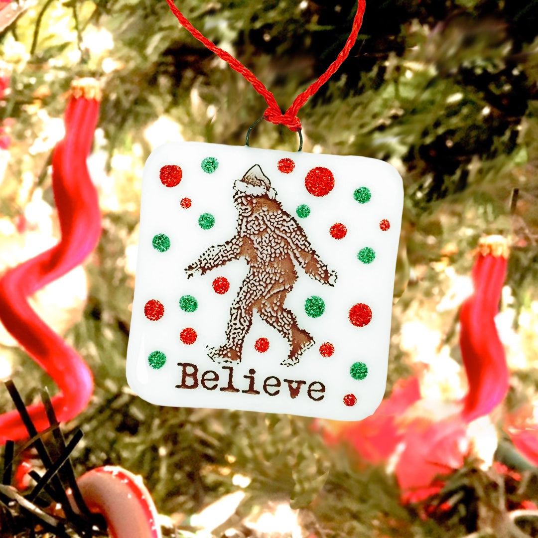 Bigfoot Sasquatch "Believe" Christmas Ornament