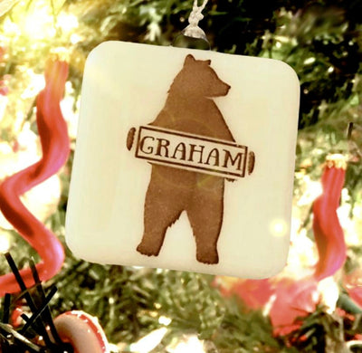 PERSONALIZED Bear with Name Ornament