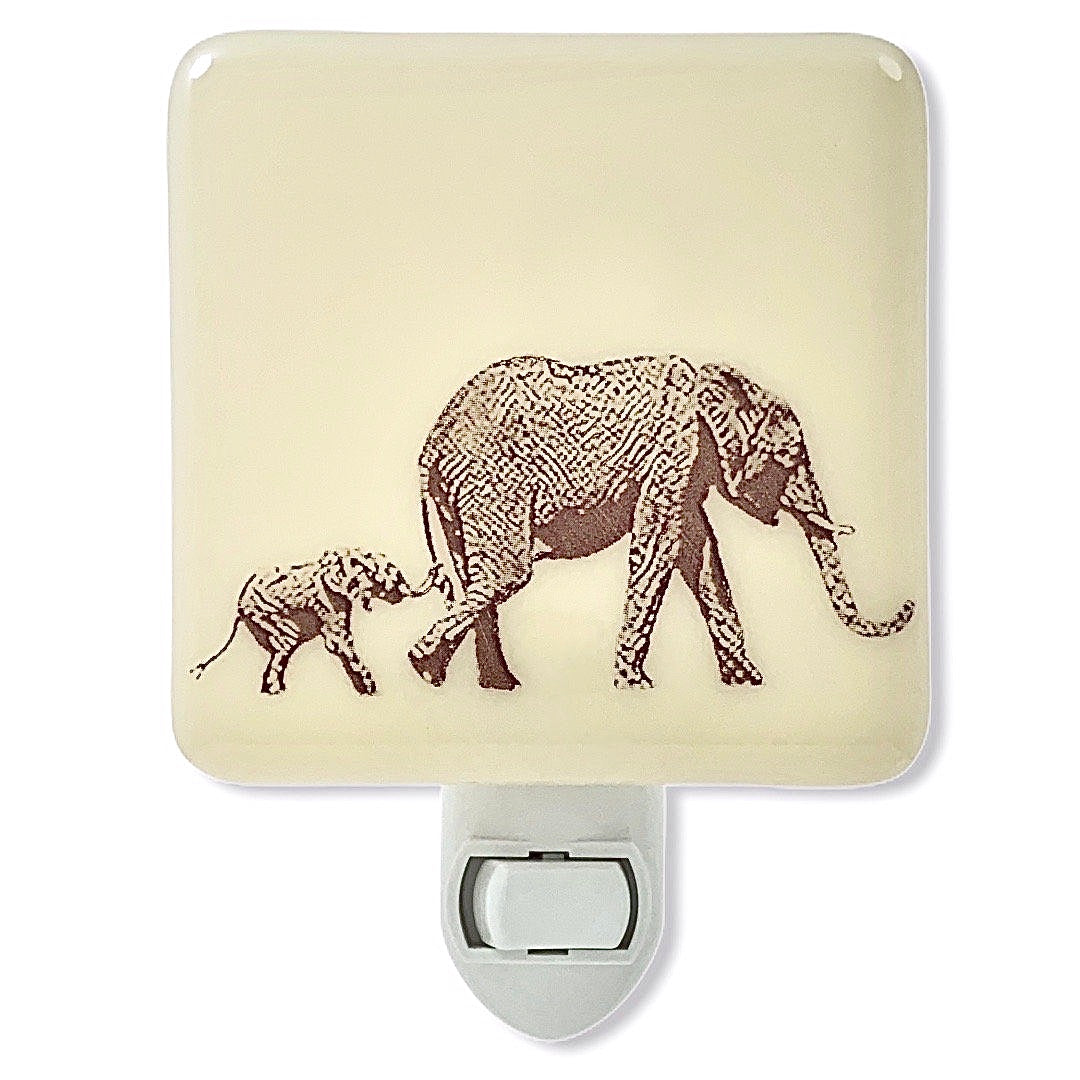 Elephant Mom and Baby Tag-A-Long Night Light