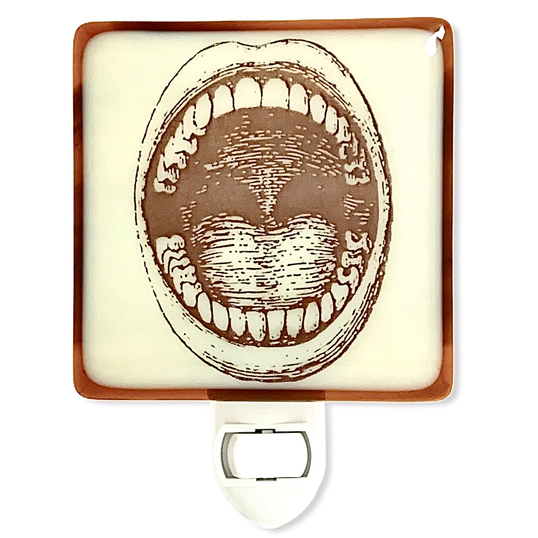 Vintage Open Mouth Etching Night Light