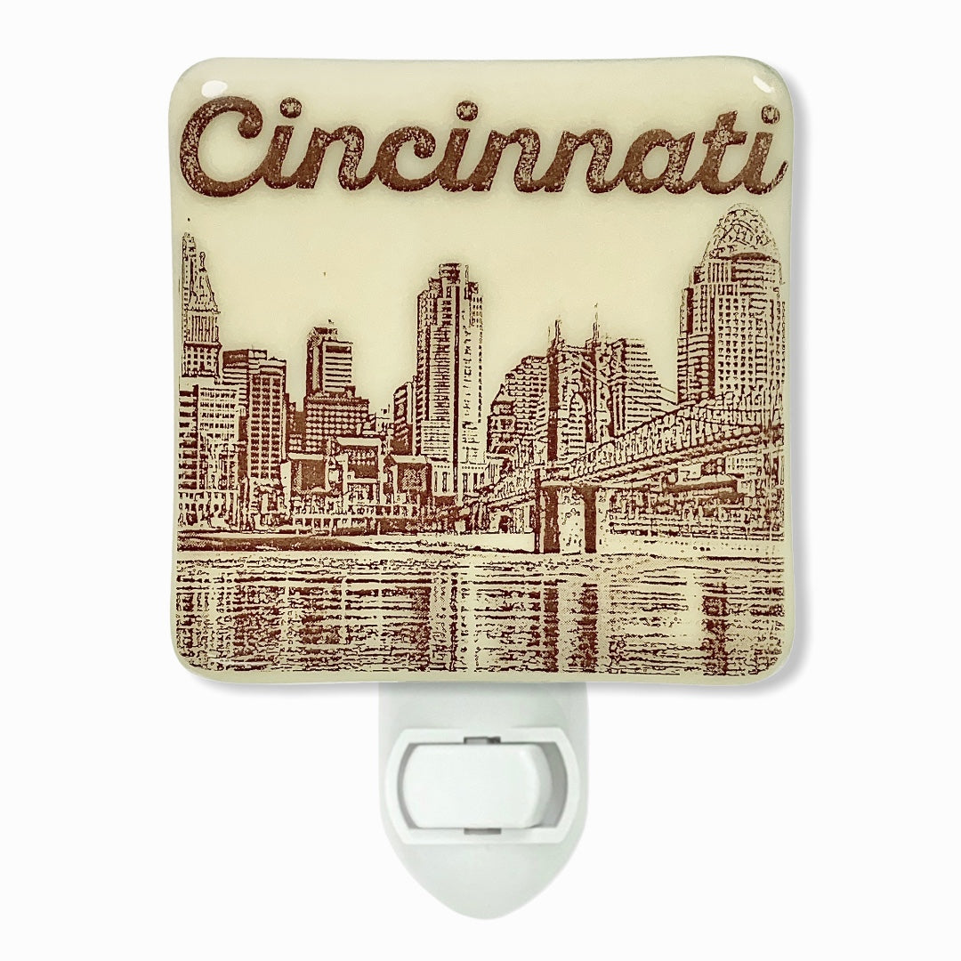Cincinnati Ohio Skyline Square -  Skyline Night Light