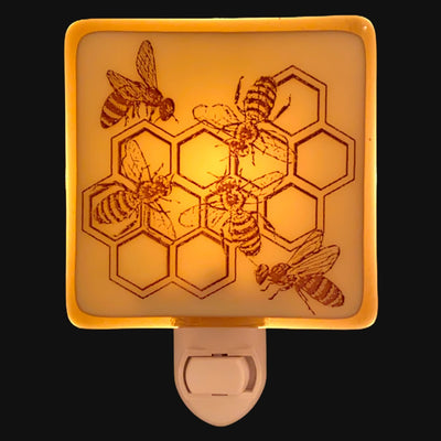 Honey Bees in Honeycomb Night Light