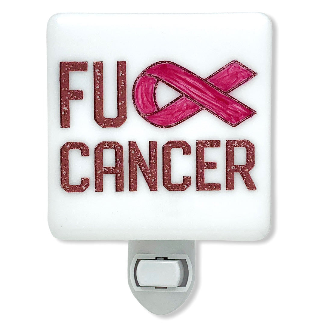 F*CK Cancer Pink Ribbon Night Light