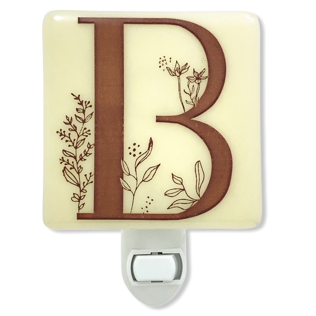 PERSONALIZED Floral Letters Initials Night Light