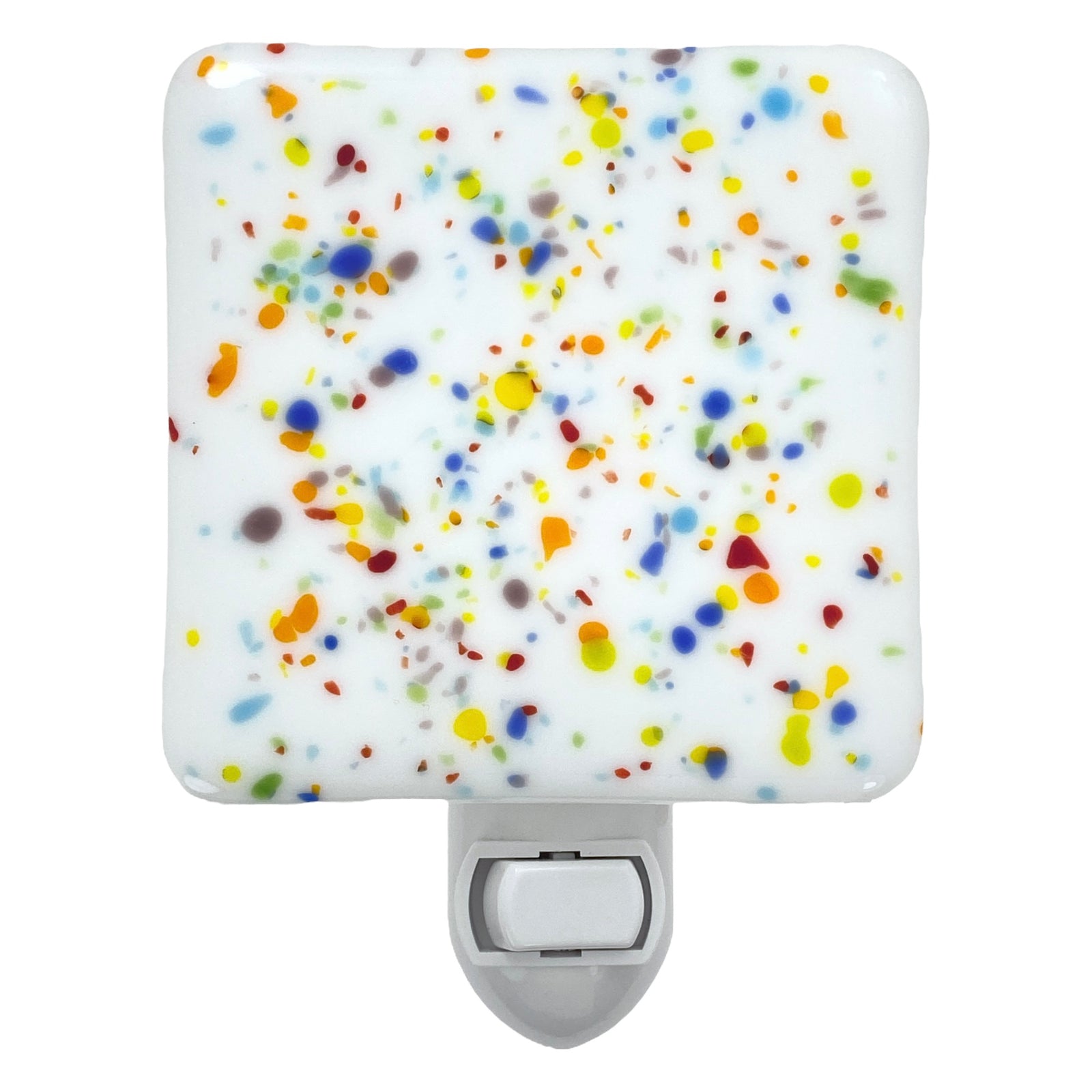 Rainbow Confetti Night Light Fused Glass