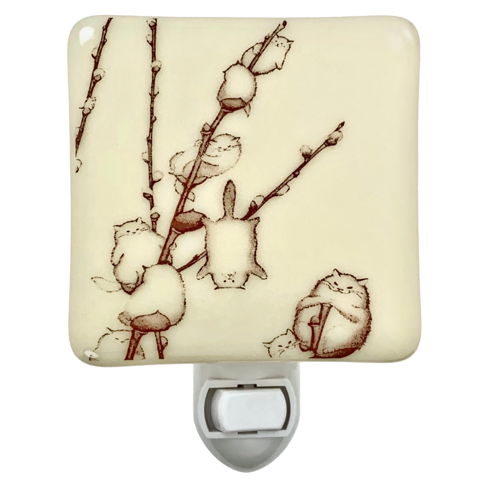 Cute Cats in Pussy Willow by Rose Slader Night Light