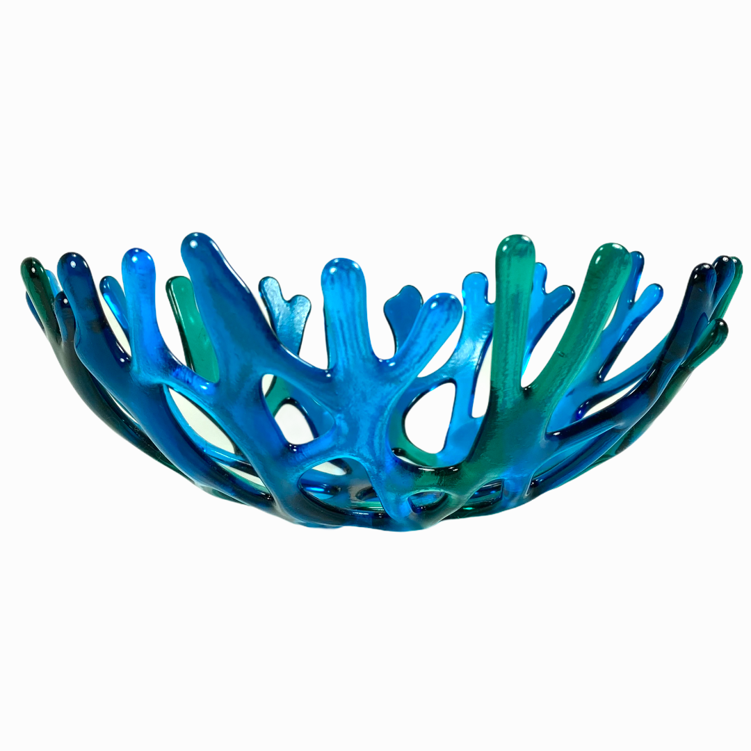 Coral Branch Bowl | Medium Lagoon Mixed Color Glass