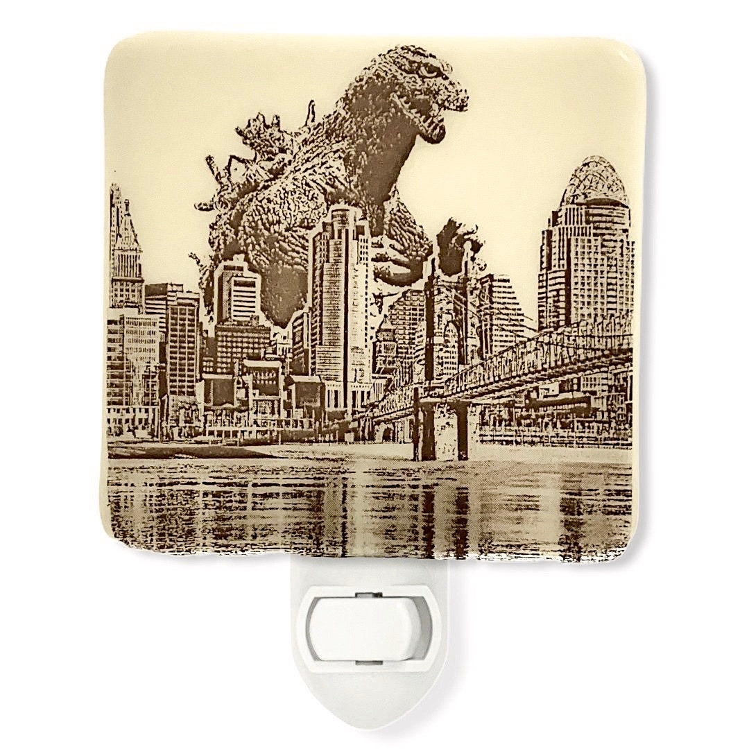 Godzilla Attacks Cincinnati Ohio Night Light