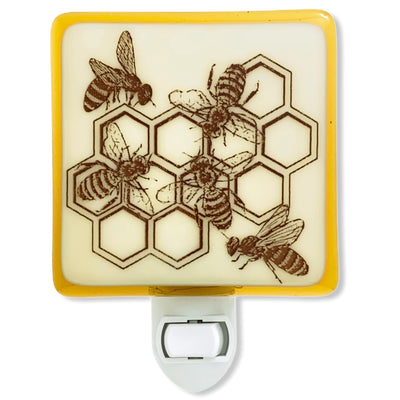 Honey Bees in Honeycomb Night Light
