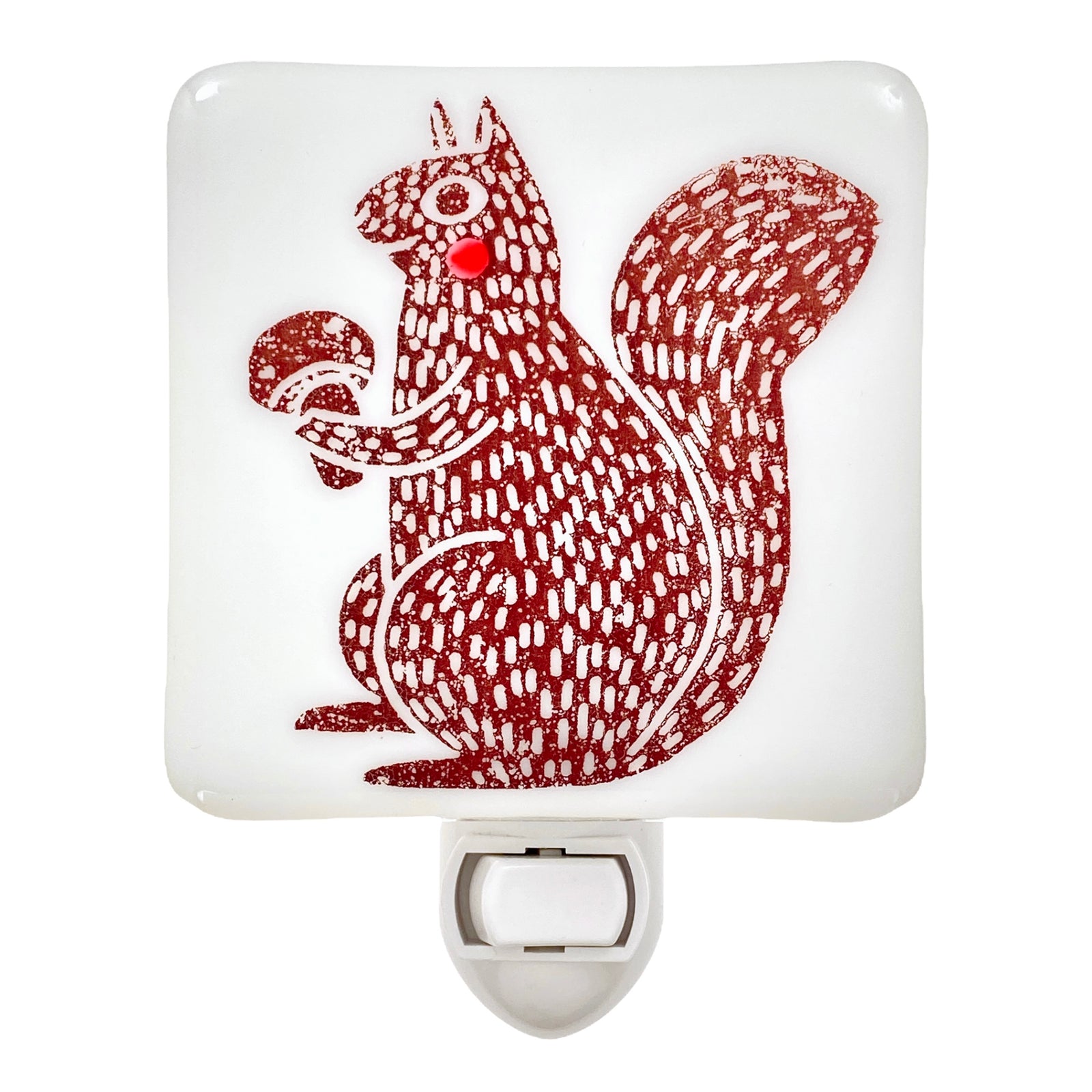 Cute Squirrel With Mushroom Woodcut Night Light