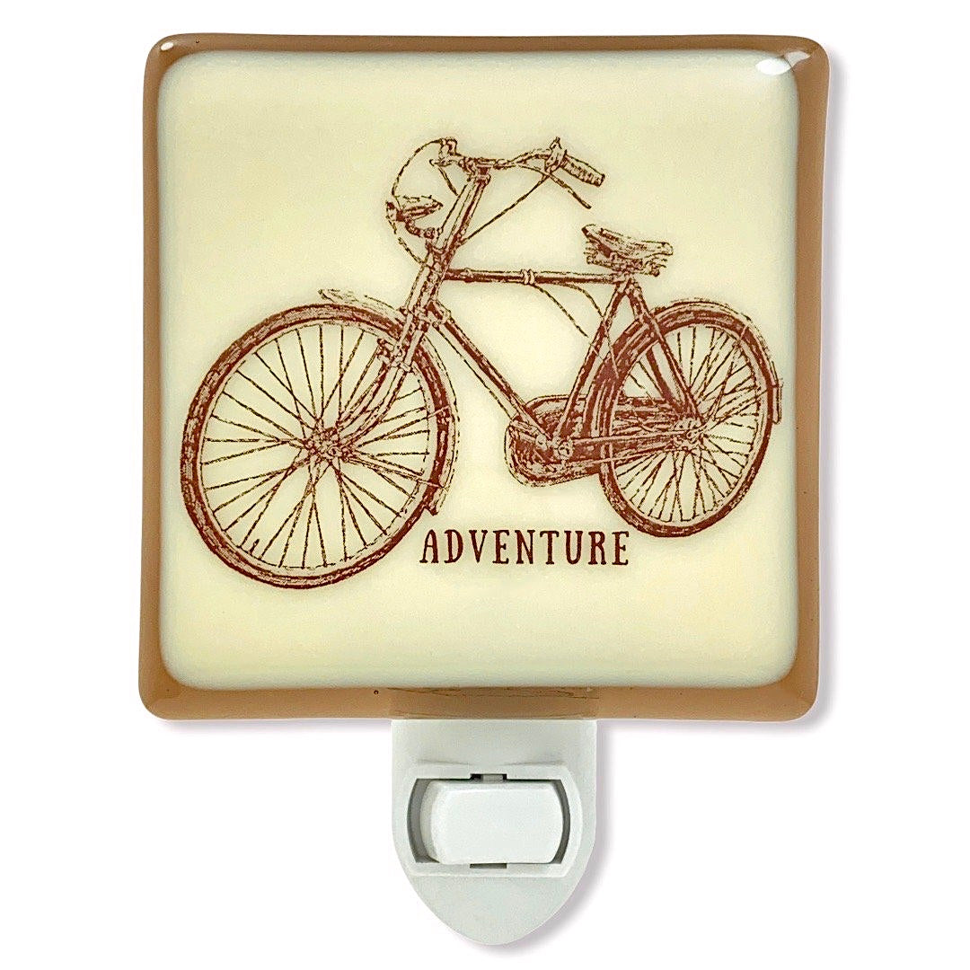 Retro Bicycle “Adventure” Night Light, Summertime Decor