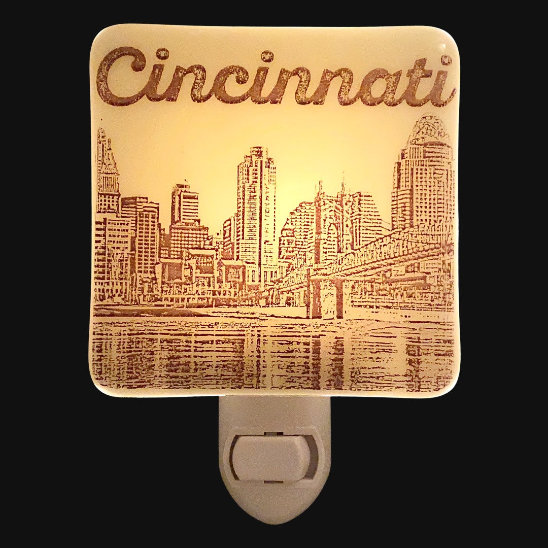 Cincinnati Ohio Skyline Square -  Skyline Night Light