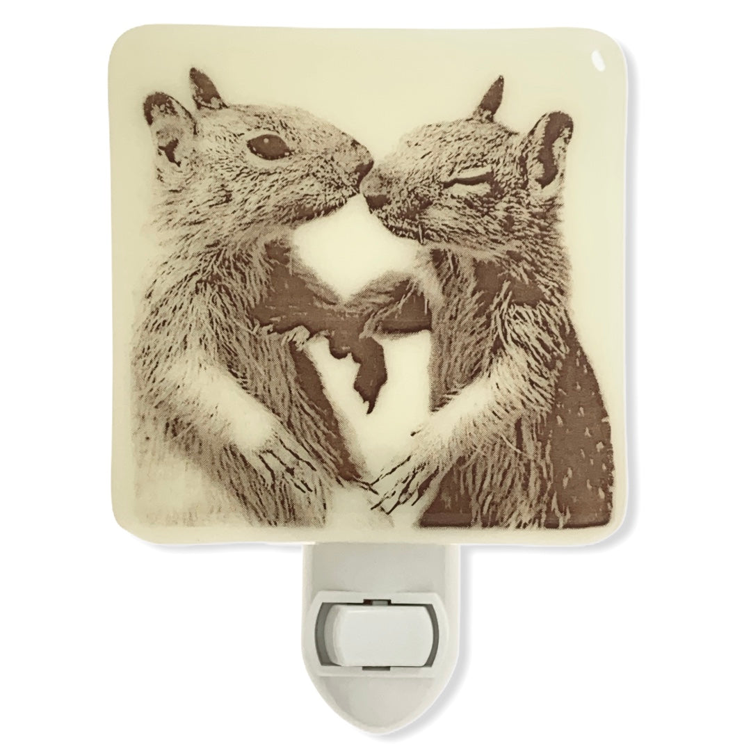 Squirrel Babies Kiss Night Light