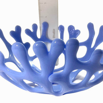 Coral Branch Bowl | Medium Periwinkle Blue Opaque Glass