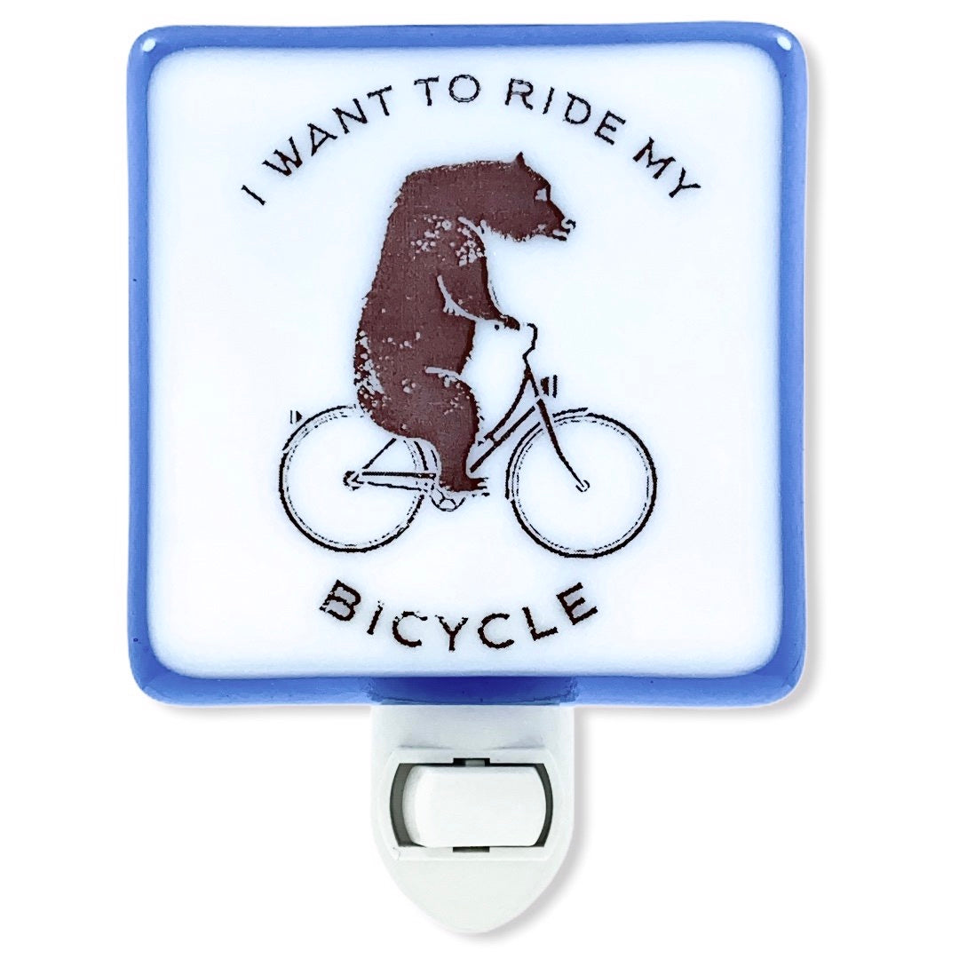 Bear Riding Bike Night Light “I Want to Ride My Bicycle”