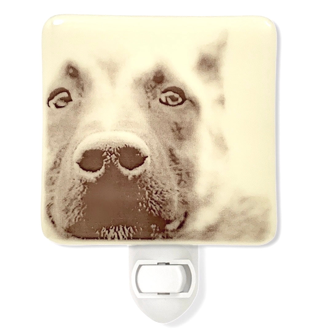 Dog Nose German Shepherds Night Light - White Glass - Hunky Dory Studio