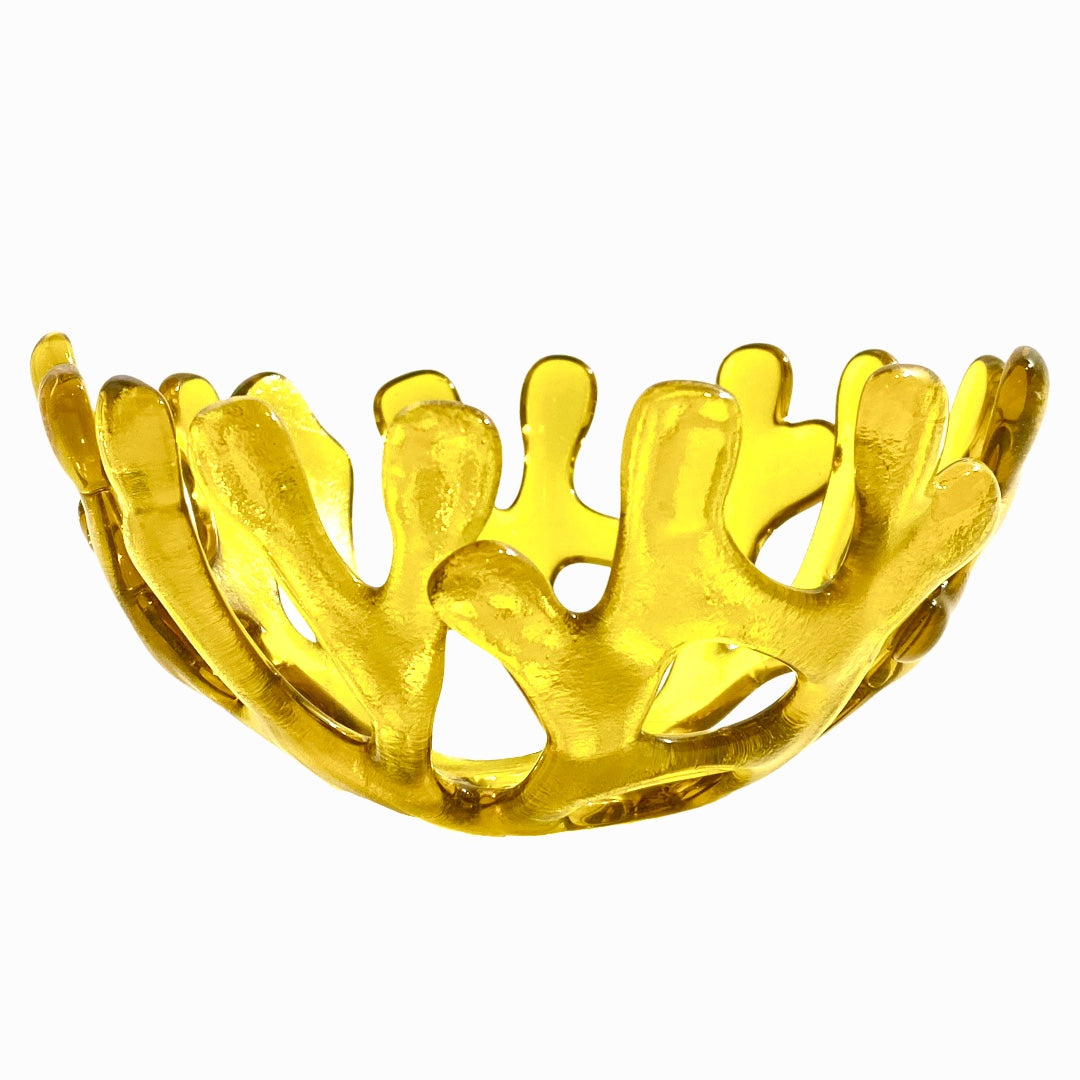 Coral Branch Bowl | Small Yellow Glass