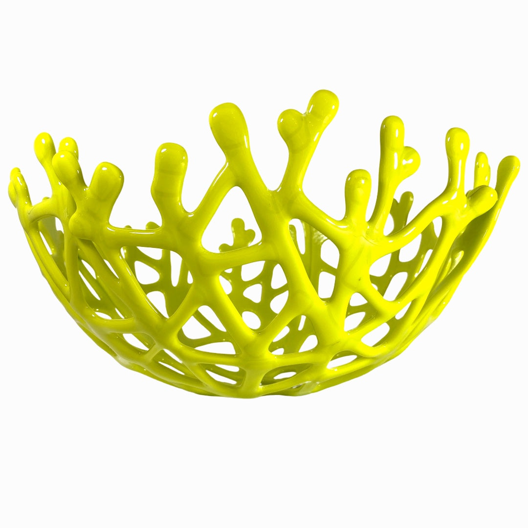 Coral Branch Bowl | Large Opaque Lemongrass Glass