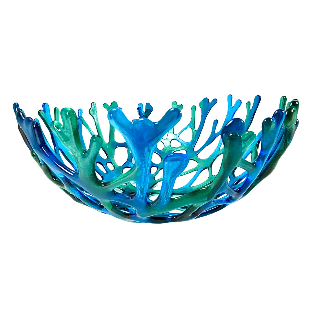Coral Branch Bowl | Large Lagoon Mixed Color Glass