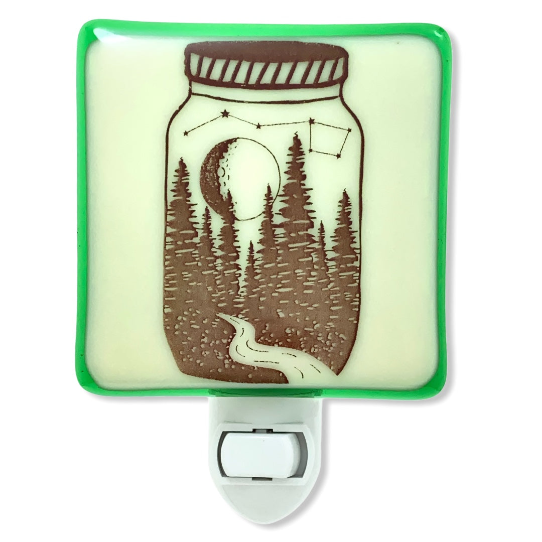 Moon and Stars in a Jar Night Light