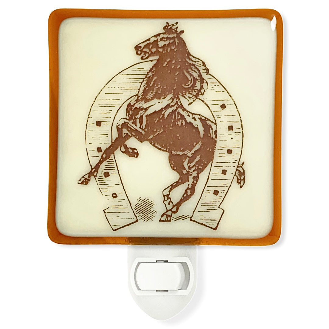 Vintage Horse and Horse Shoe Night Light