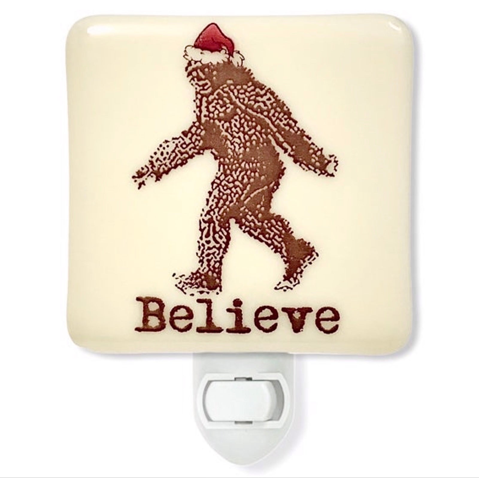 Bigfoot Sasquatch in Santa Hat Christmas Night Light