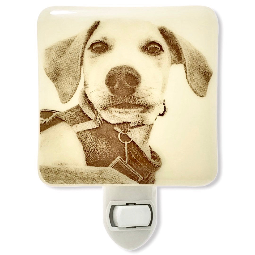 CUSTOM Photo Night Light - Ivory Glass