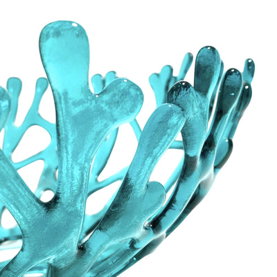Coral Branch Bowl | Large Aqua  Glass