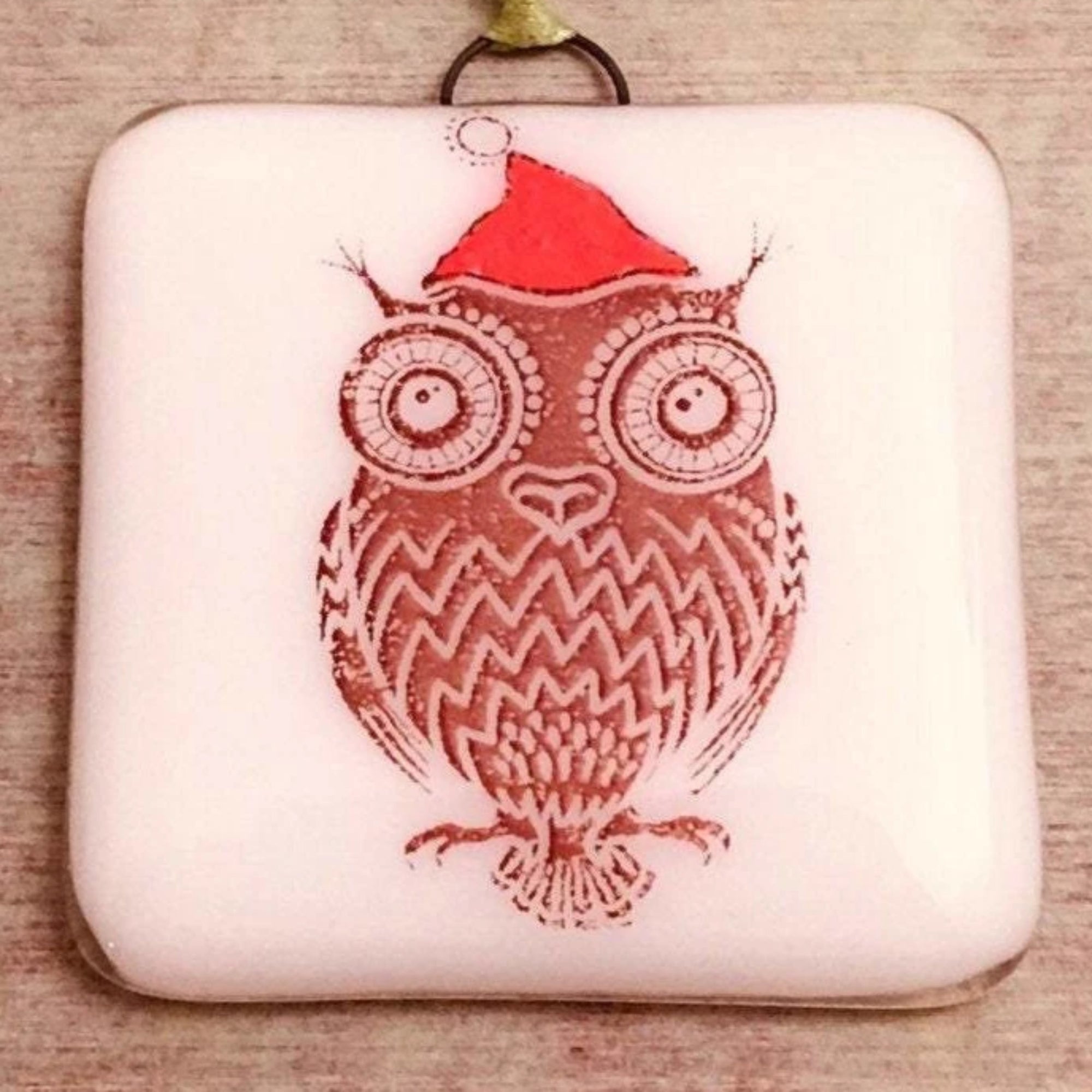Owl Christmas Ornament - Hand Painted